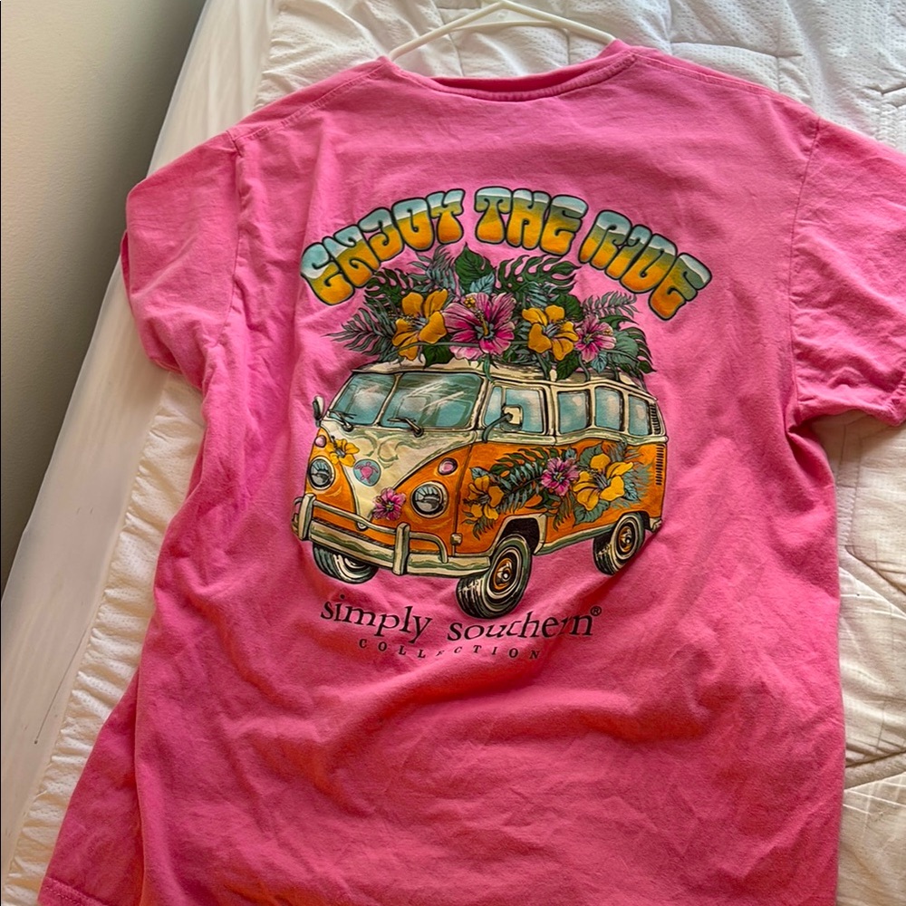 Simply Southern pink enjoy the ride T-shirt/medium/ rarely worn